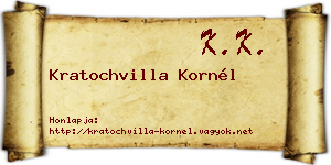 Kratochvilla Kornél névjegykártya