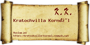 Kratochvilla Kornél névjegykártya