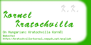 kornel kratochvilla business card