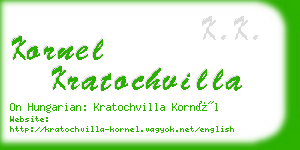 kornel kratochvilla business card